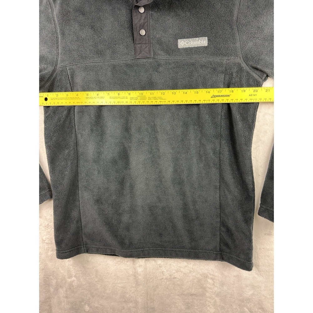 Columbia 1/4 Snap Fleece Jacket Mens Small Long Sleeve black gray EUC - Picture 5 of 10